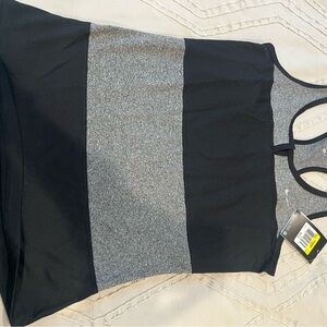 Nike Black and Gray Colorblock Tank Top